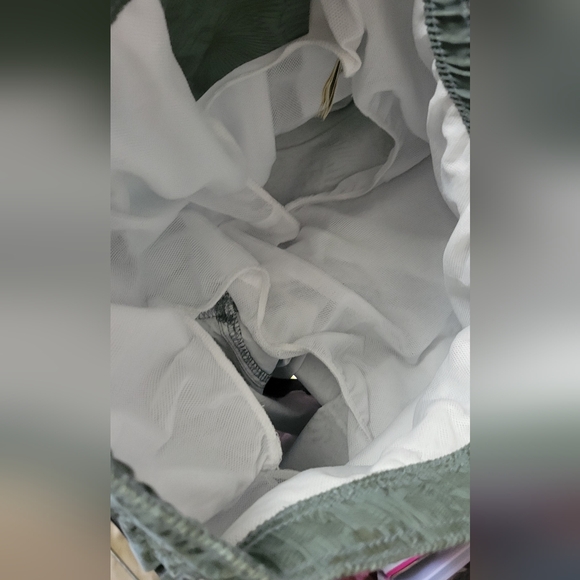 Men's xs Goodthreads swim trunks green black leaf pattern. NWT. drawstring - Picture 6 of 6